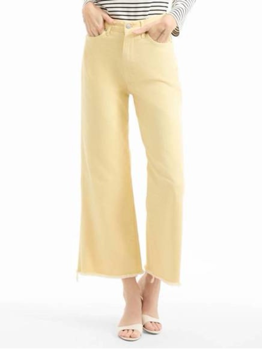 NWT Veronica Beard Taylor Chamomile High Rise Cropped Wide Leg Jeans Size 26